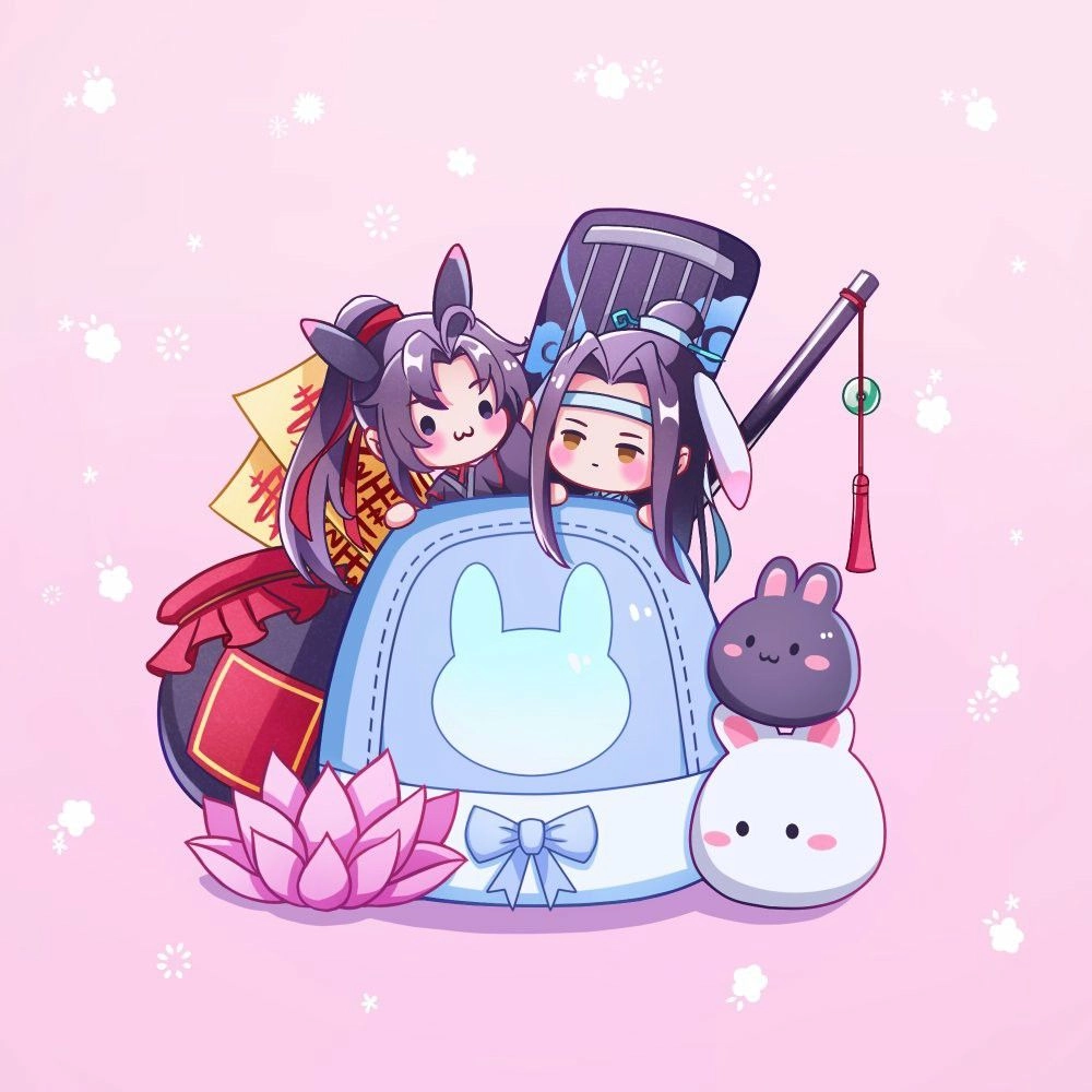 MDZS Chibi couple shining with romance