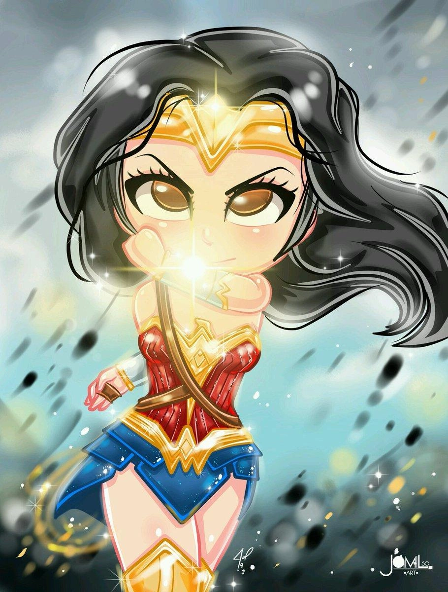Wonder Woman chibi doodle feels fun and charming