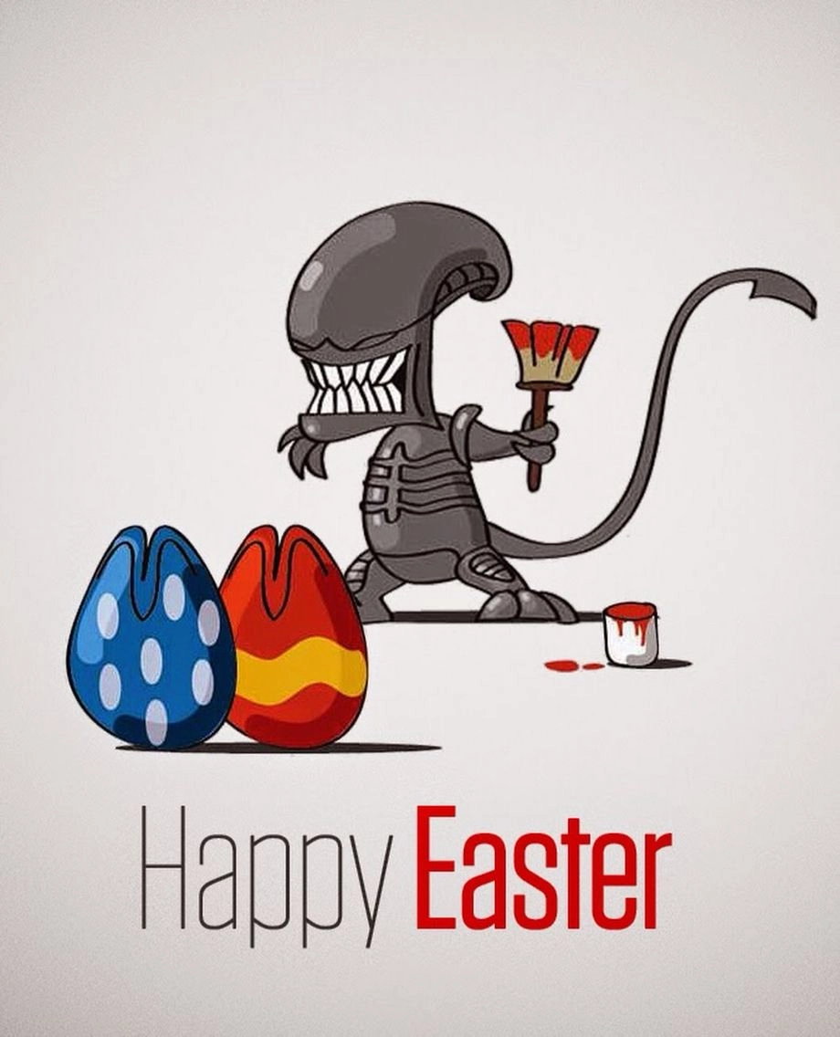 Xenomorph drawing filled with spooky cute strokes