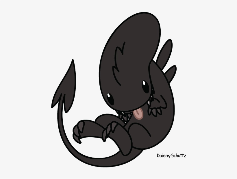 Cute xenomorph blending horror with sweet delight