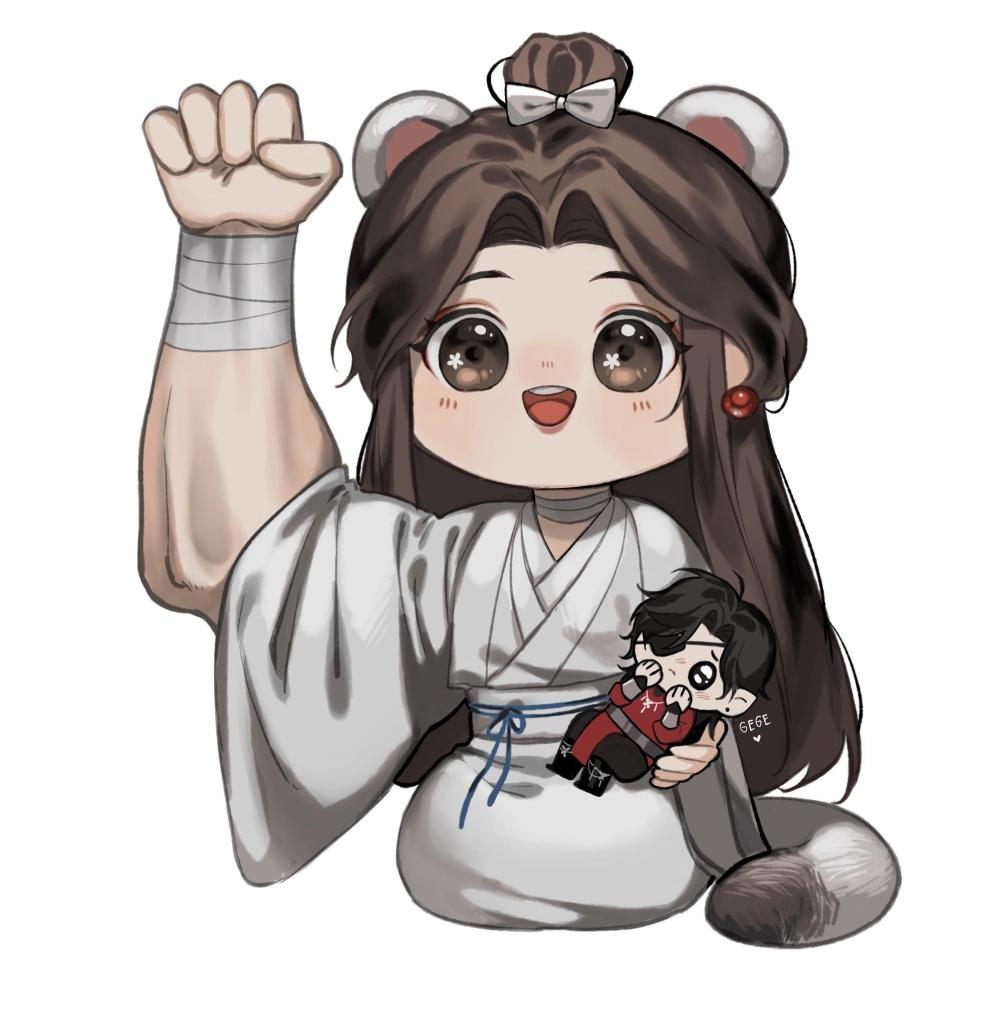 Heaven Official's Blessing Xie Lian chibi glows soft