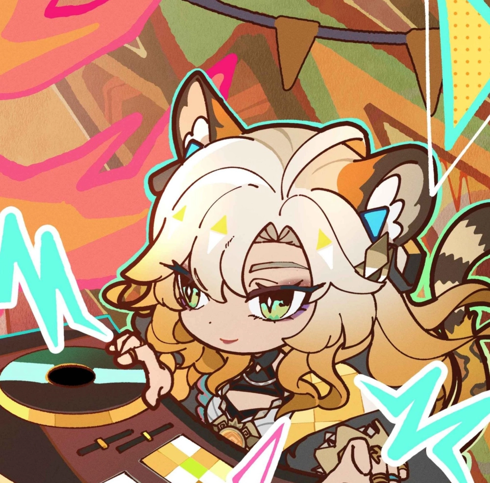 Xilonen chibi background adds cute playful vibes