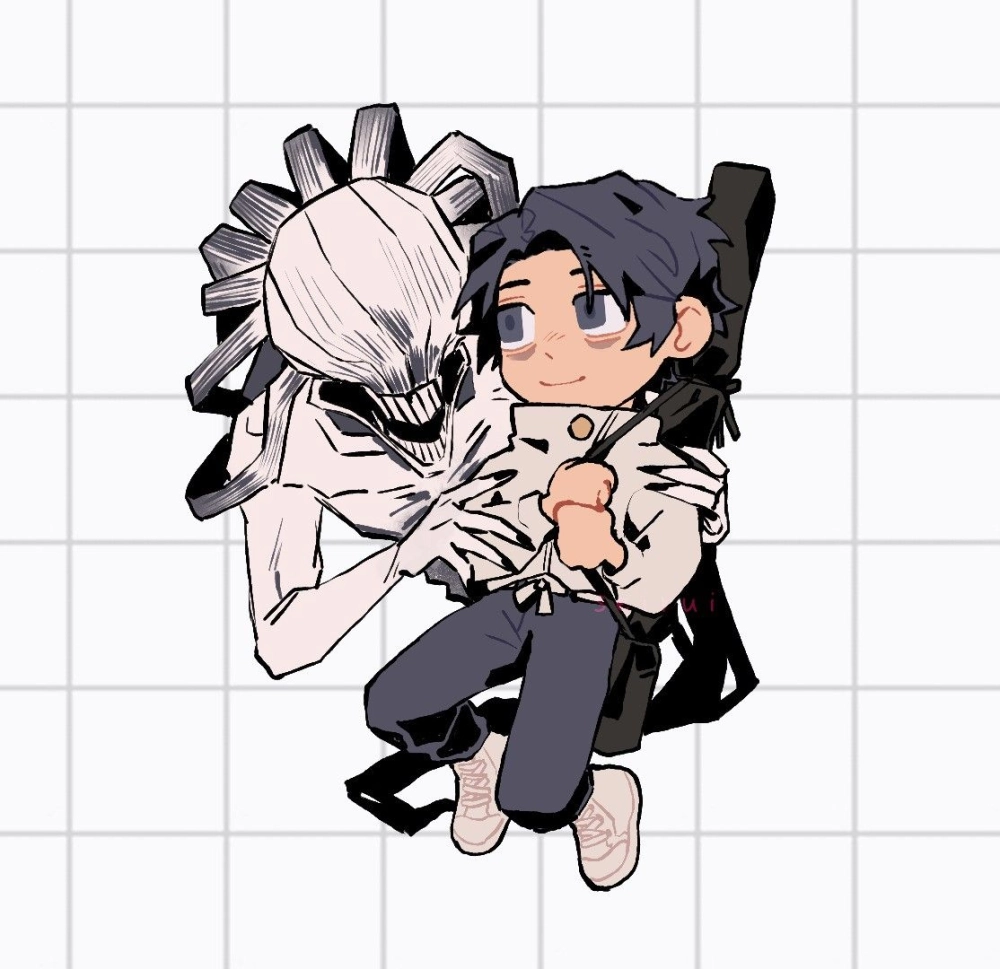 Anime vibes glow in chibi Yuta anime scene