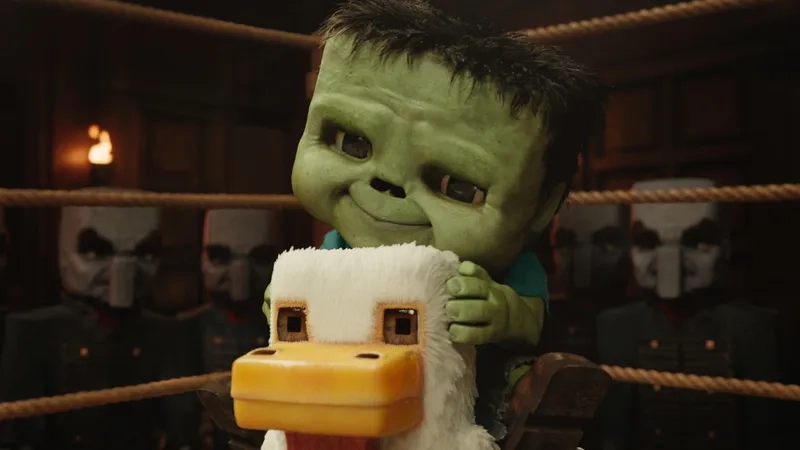 When you're small but in charge: the baby zombie on chicken meme.