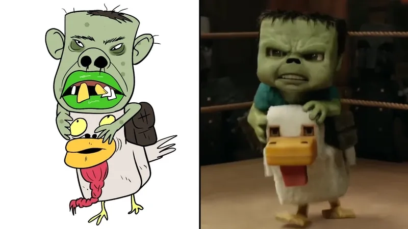 The iconic baby zombie on chicken meme is peak Minecraft humor.