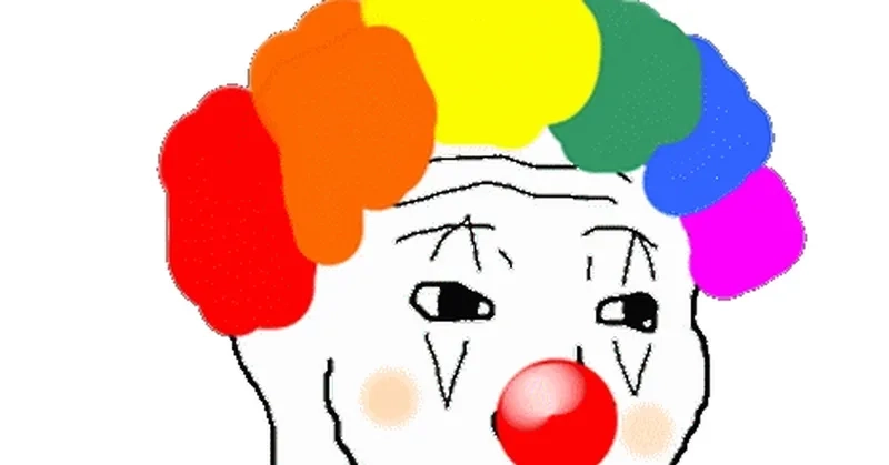 The classic clown putting on makeup meme.