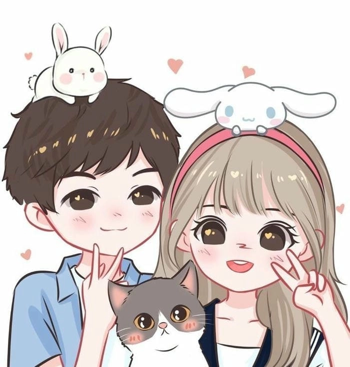 Chibi couple wallpaper bright and adorable