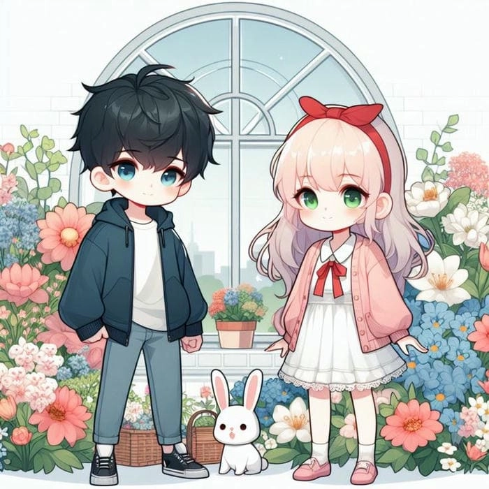 Chibi couples spreading happiness together