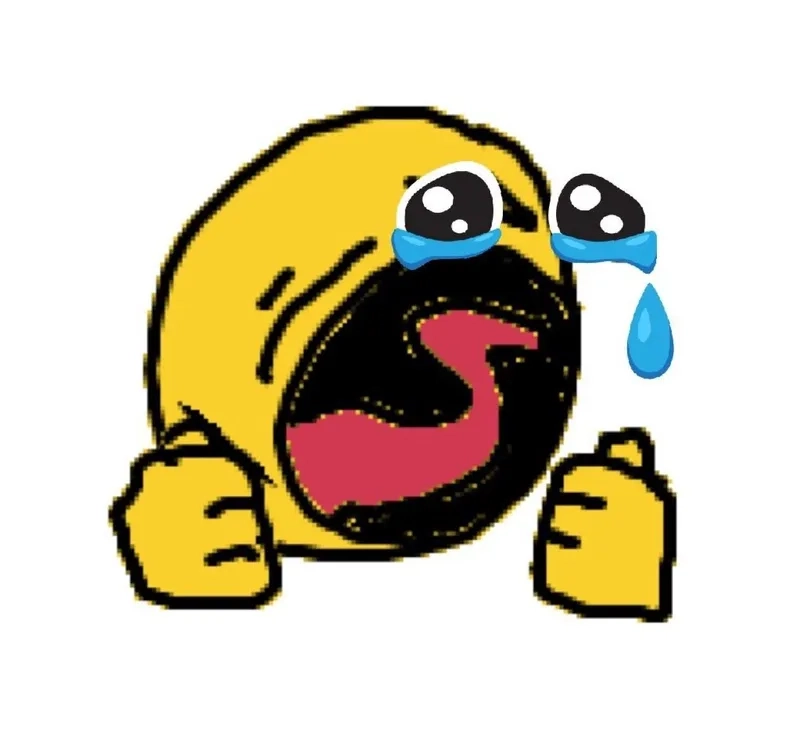 A high-definition 3D crying emoji reaction