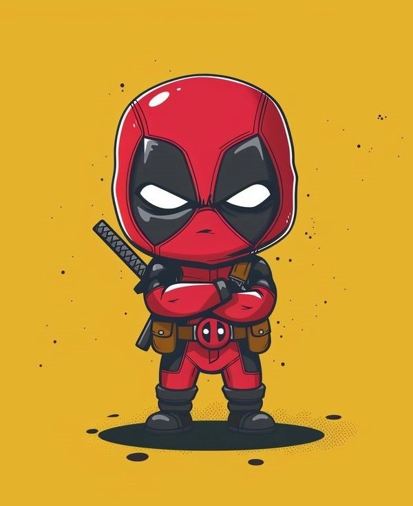 Deadpool chibi drawing captures playful detail