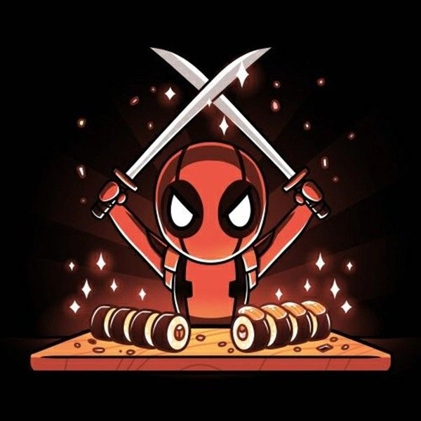 Deadpool chibi background lights screens softly