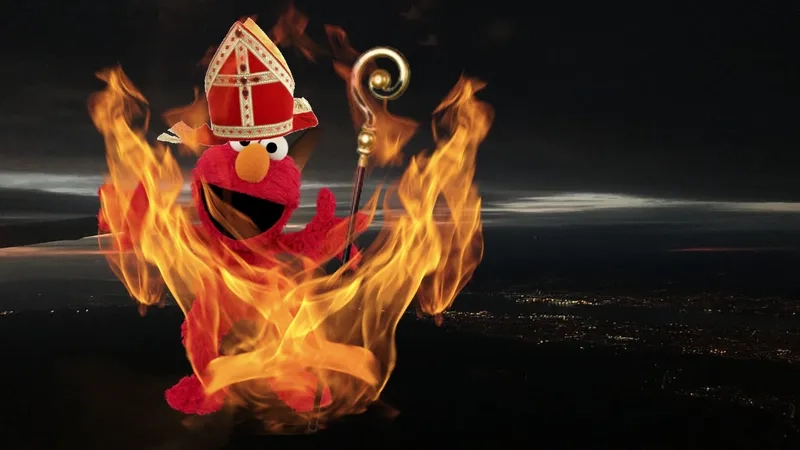 Using an elmo fire meme generator online