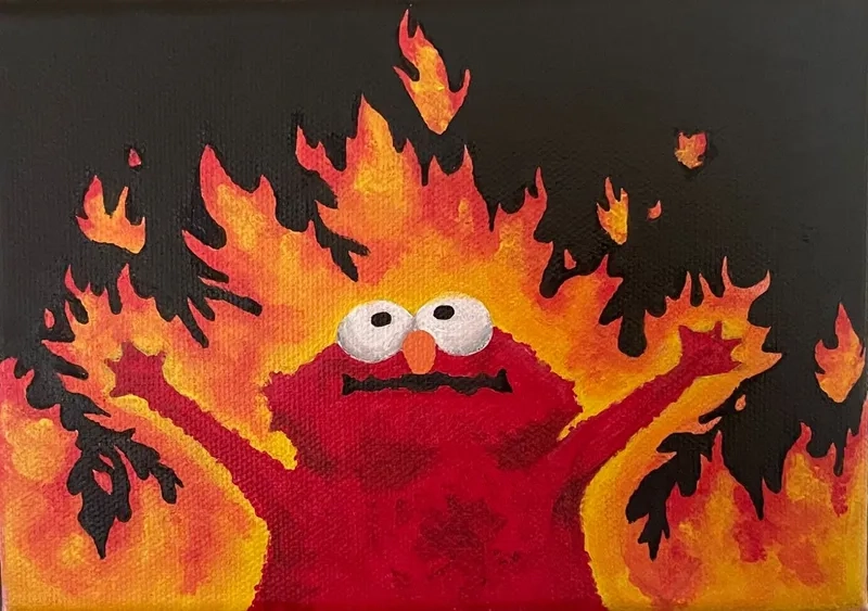 A looping elmo fire gif for maximum chaos