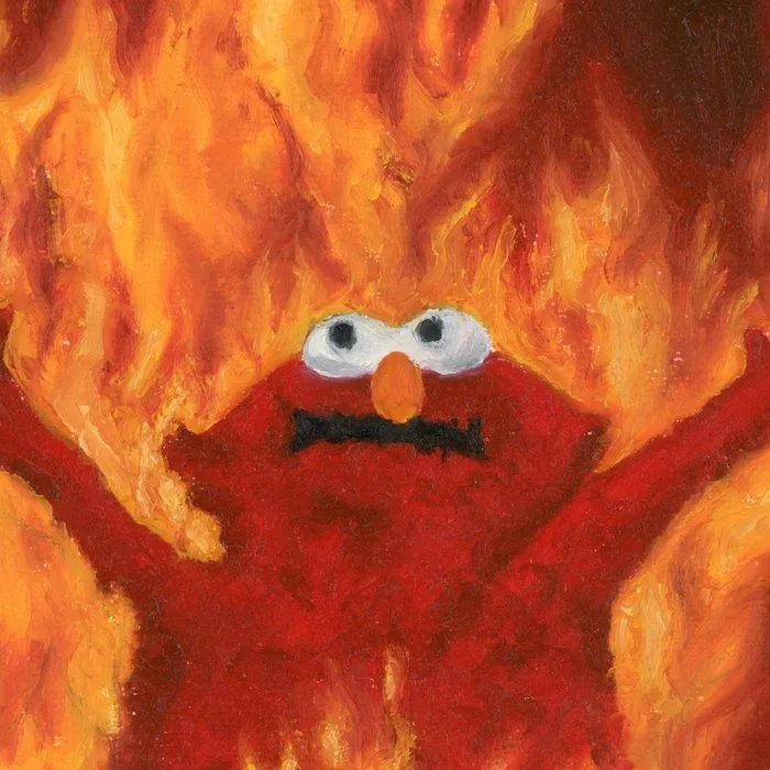A blank elmo fire meme template for your ideas