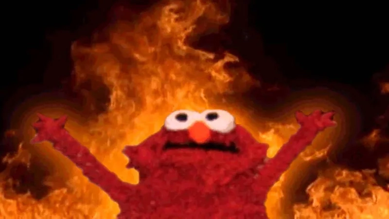 The hilariously absurd Elmo toilet meme