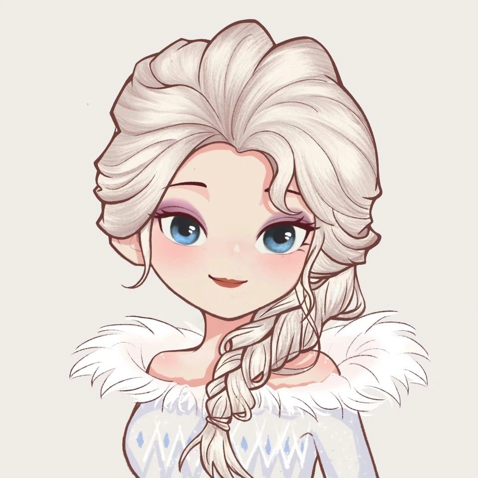 Elsa chibi drawing captures delicate frozen details