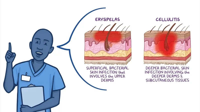 Clear erysipelas skin infection symptoms