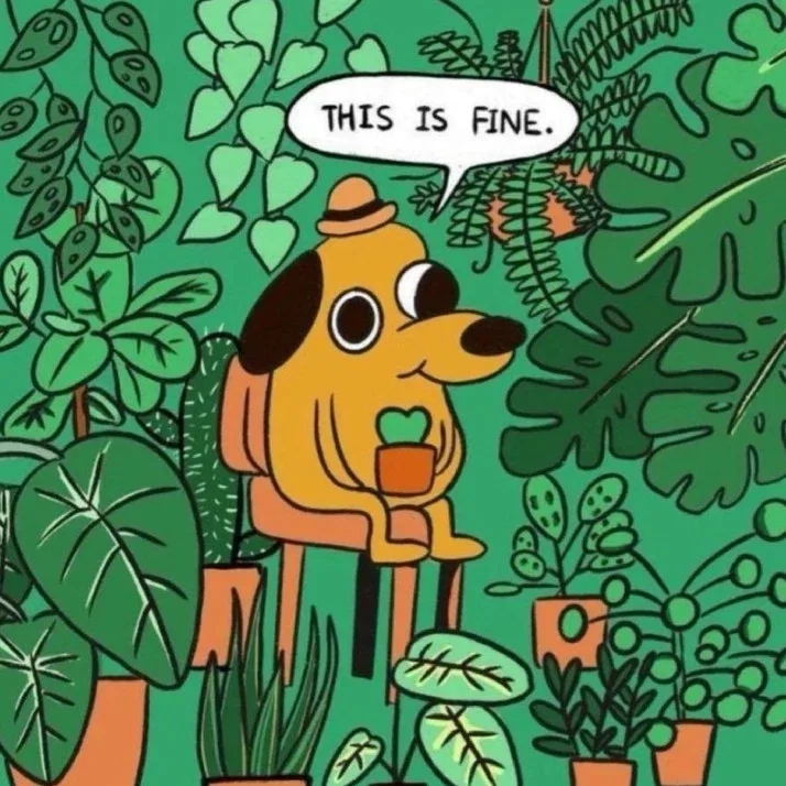 The this is fine dog meme in various situations