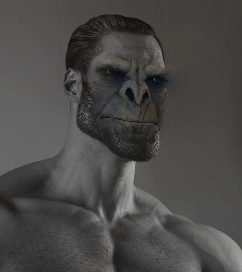 The GigaChad music really makes this meme.