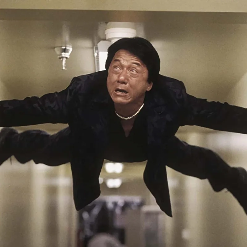 The iconic confused Jackie Chan meme face