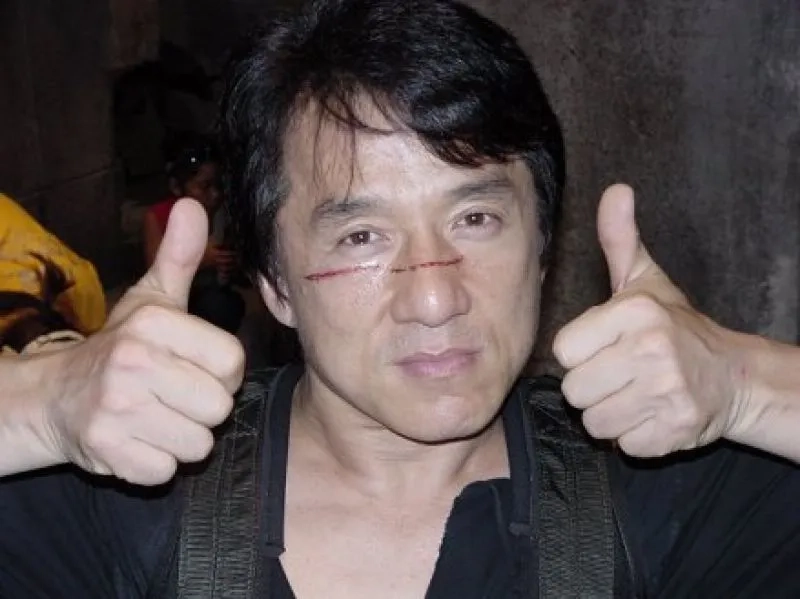 A perfect reaction with the confused Jackie Chan