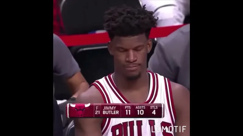 The iconic Jimmy Butler timeout meme in action