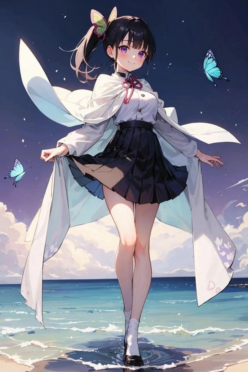 Cute moment of Tsuyuri Kanao with demon slayer zenitsu