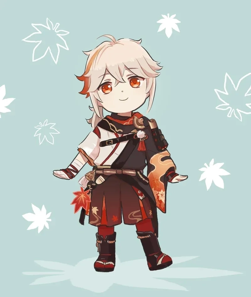 Cute Kazuha chibi melts hearts with style