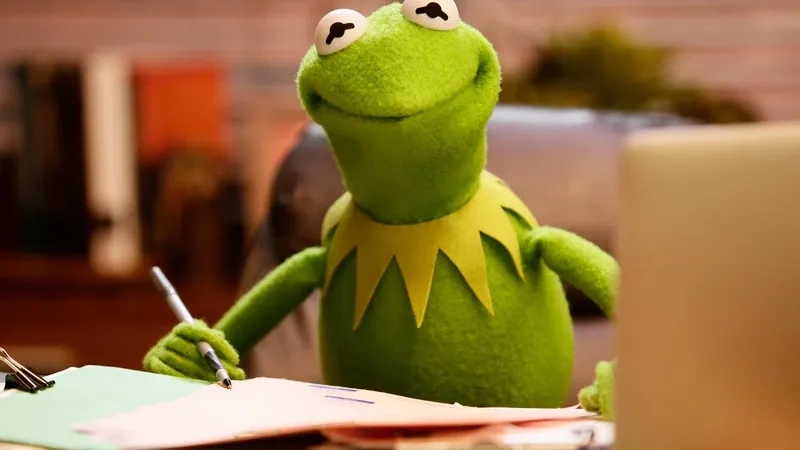 A reaction shot of the kermit drinking tea meme