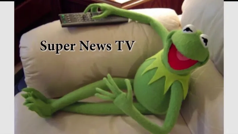 A looping GIF of the kermit falling meme