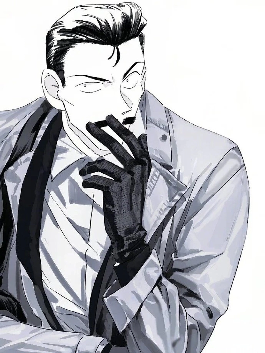 Ran Mouri watches Kogoro Mori work as a private detective