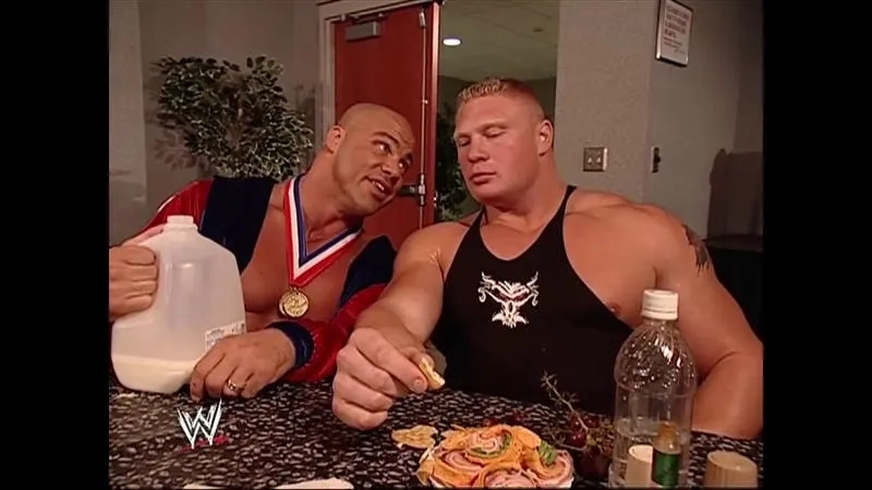 An animated kurt angle gif showing the stare
