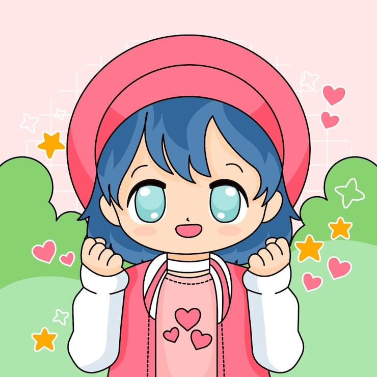 Manga chibi drawing filled with soft detail