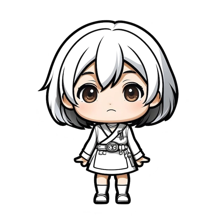 Manga chibi glowing with playful tiny charm