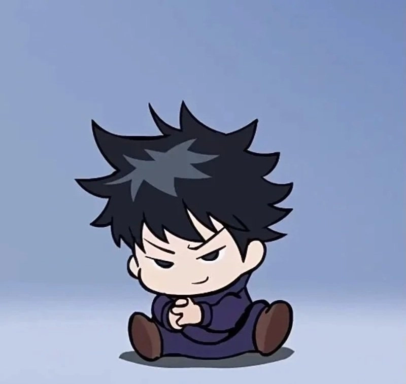 Megumi chibi calm aura with quiet strength