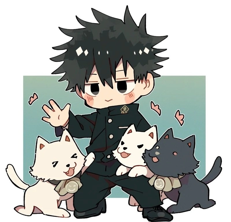 Megumi chibi drawing soft strokes of mystery