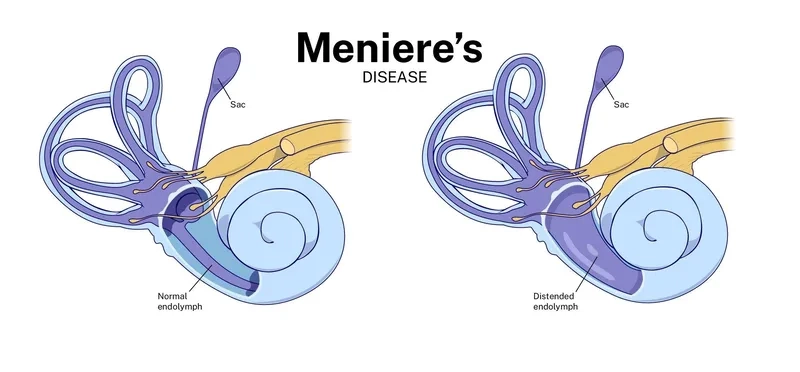 A medical chart showing causes of Meniere's disease