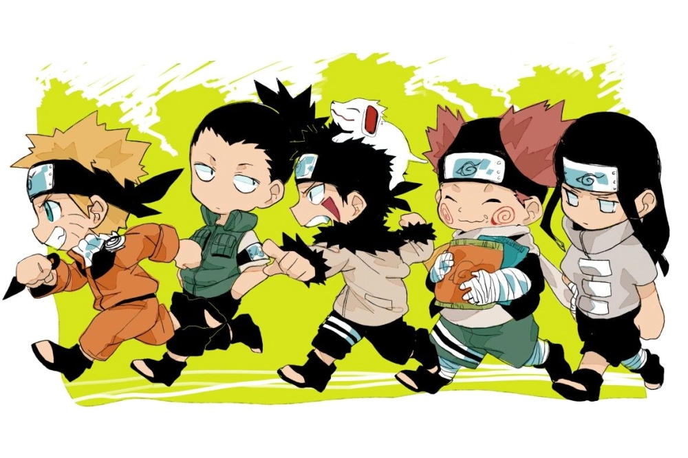 Naruto chibi art playful strokes of Konoha