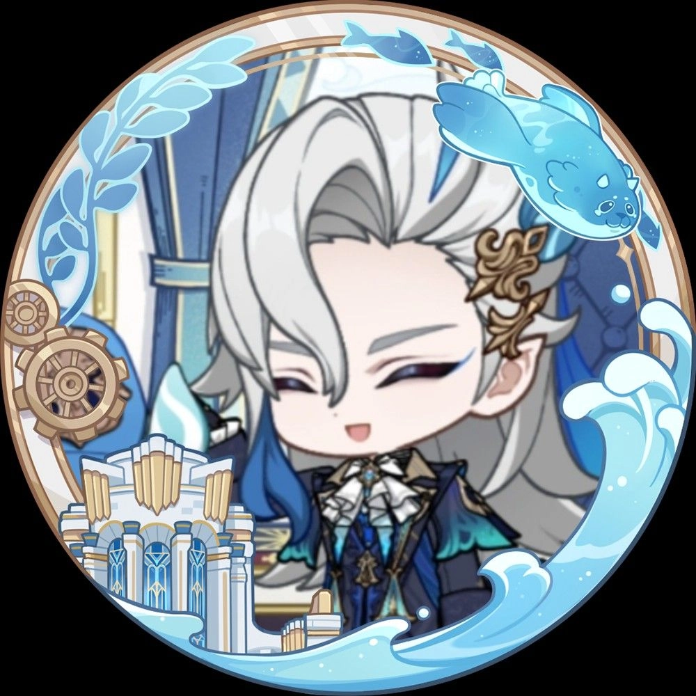 Neuvillette chibi doodle looks playful and fun