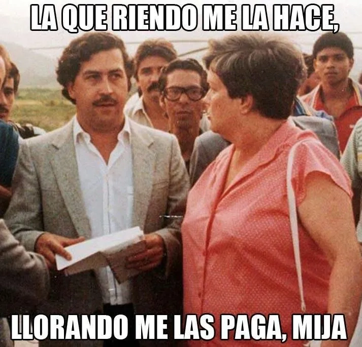 The pablo escobar looking off into the distance meme