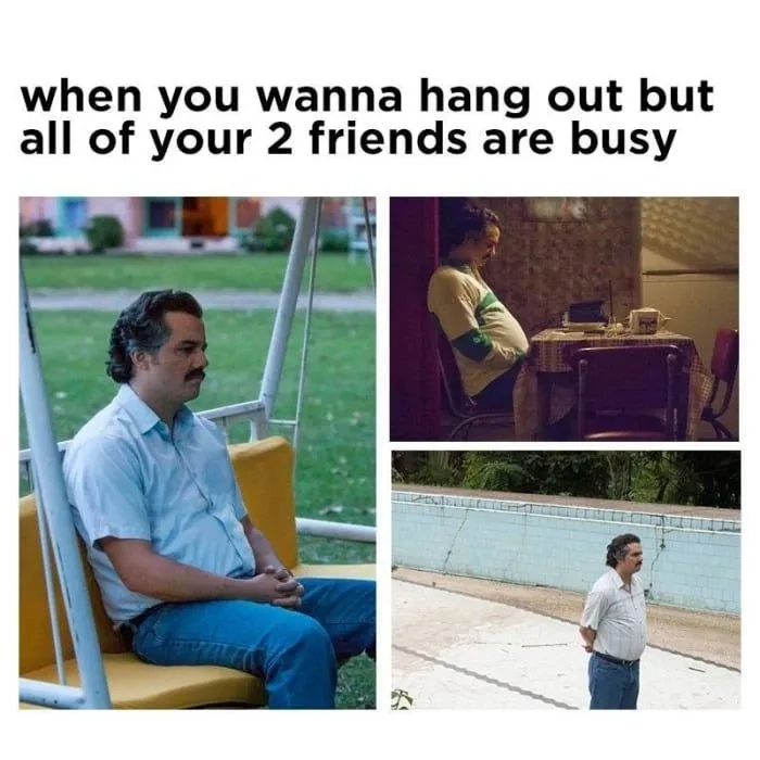 The lonely pablo escobar swing meme