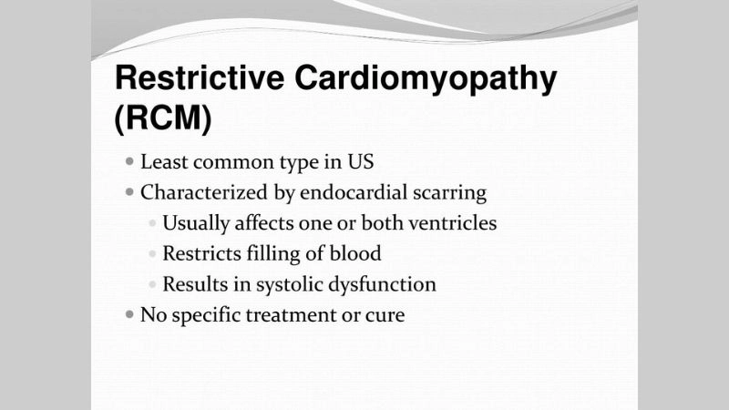 Idiopathic restrictive cardiomyopathy unknown cause stiff heart