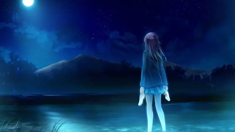 Sad anime images featuring a lonely sad anime girl