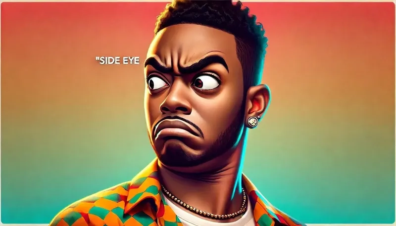 The monkey puppet looking side eye meme