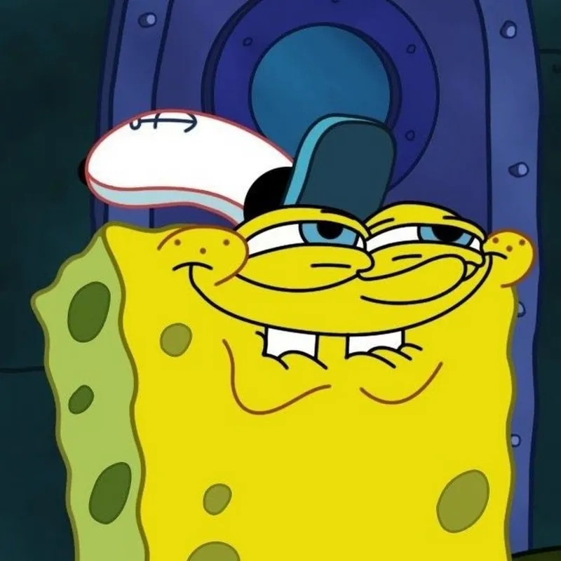 The chaotic energy of the doodlebob meme is unmatched