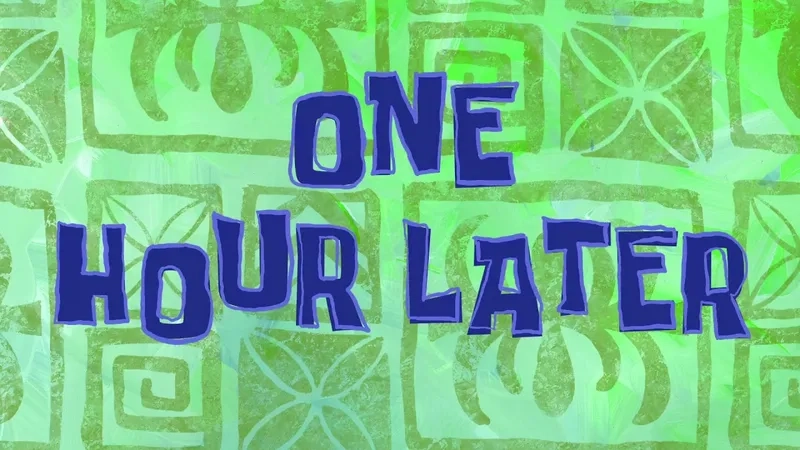 The classic SpongeBob 2 years later time card