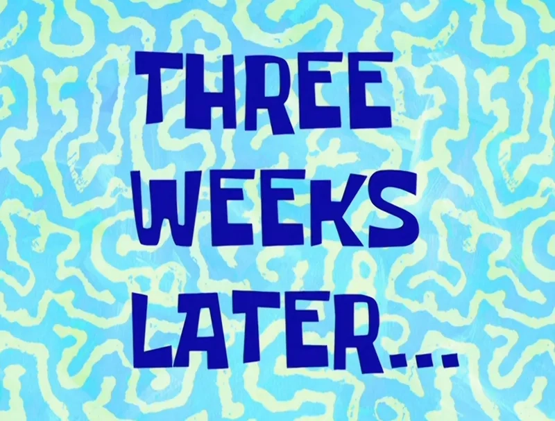 The so much later that the old narrator got tired card