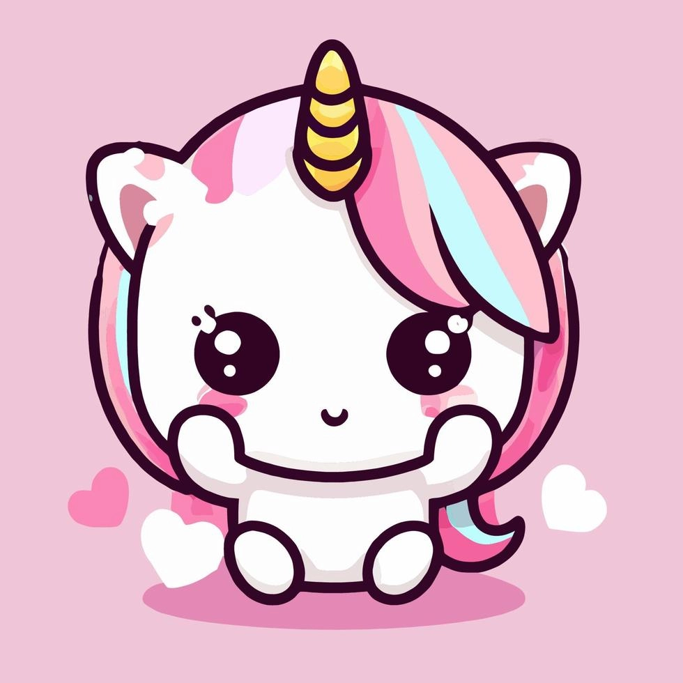 Unicorn chibi art filled with soft fantasy