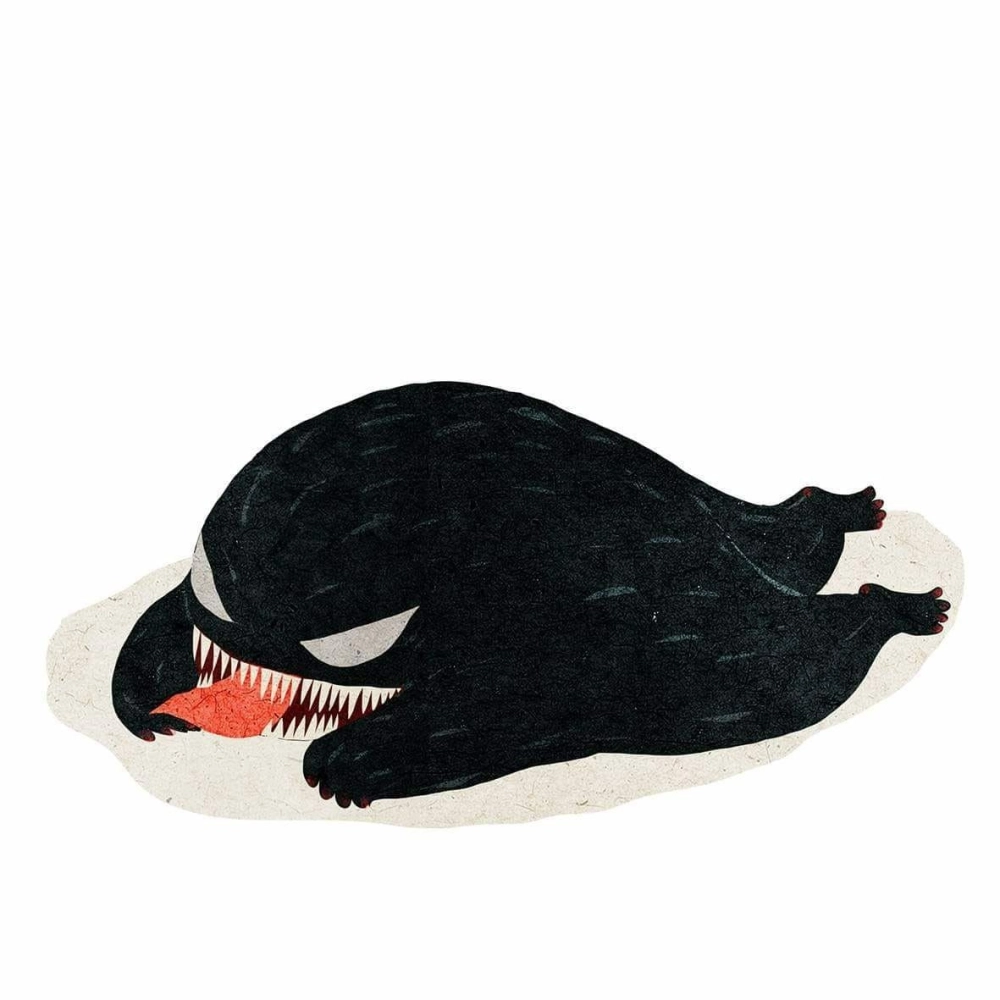 Kawaii Venom chibi glows with adorable style