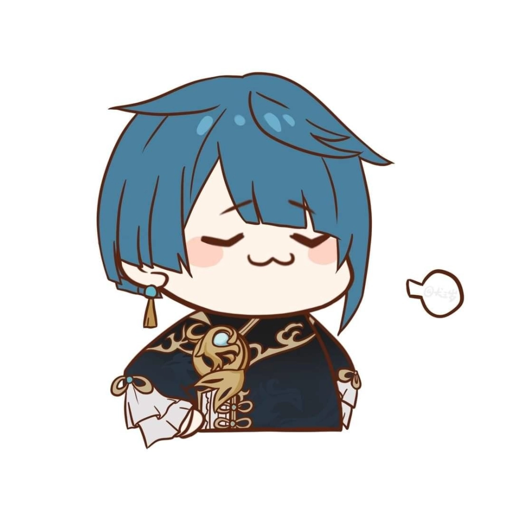 Kawaii Xingqiu chibi feels soft and playful